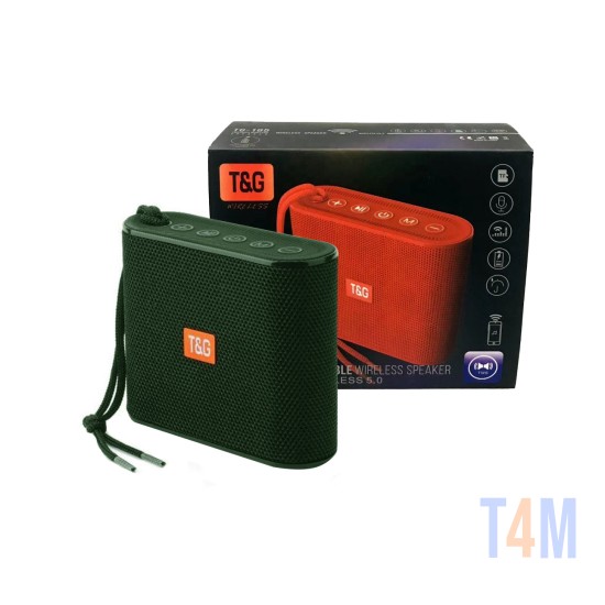 MINI ALTAVOZ BLUETOOTH INALÁMBRICO T&G TG-185 USB/TF/FM/TWS/FUNCIÓN DE LLAMADA MANOS LIBRES VERDE